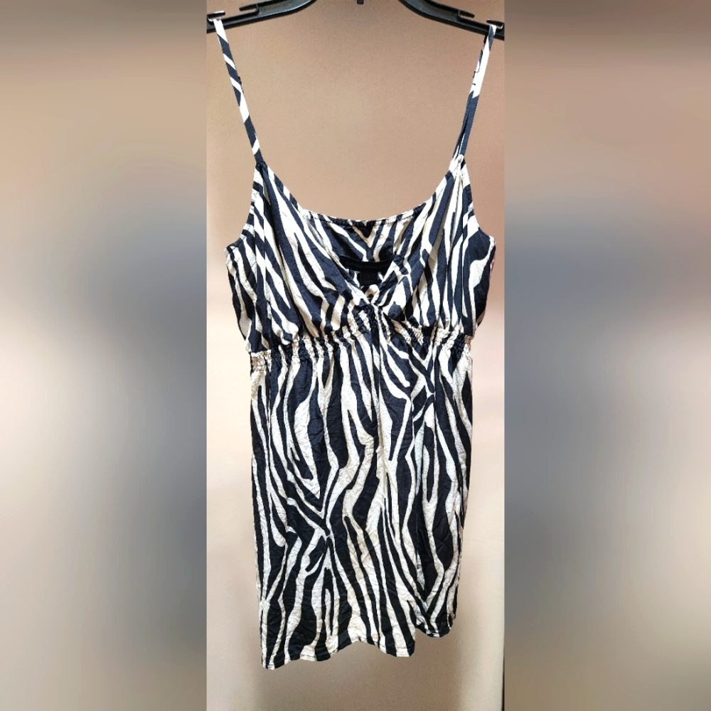 Express Design Studio Silk Animal Print Spaghetti Strap Top - Size Small